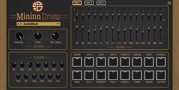 Audio Blast「MininnDrum」マイケル・ジャクソンやプリンスが愛したLinn LM-1の音色を完全再現!LM-1、9000バージョン、カスタム80'sサウンドの3つのROMと16チャンネルマルチアウト機能で、レジェンダリーなドラムサウンドを自在に操る次世代ドラムマシン|DTMプラグインセール