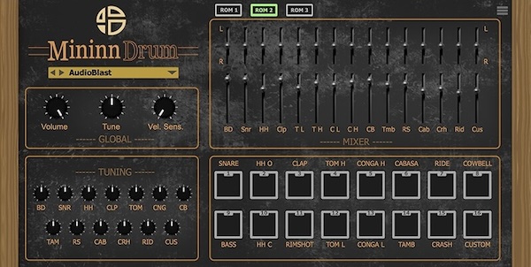 Audio Blast「MininnDrum」マイケル・ジャクソンやプリンスが愛したLinn LM-1の音色を完全再現!LM-1、9000バージョン、カスタム80'sサウンドの3つのROMと16チャンネルマルチアウト機能で、レジェンダリーなドラムサウンドを自在に操る次世代ドラムマシン|DTMプラグインセール