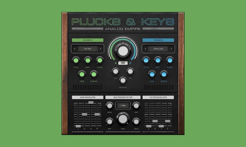 MeldaProduction「Analog Empire: Plucks & Keys」サウンドの深みと表現力を両立!メロディ制作・コード進行・Lo-Fiアレンジに最適な、2レイヤーで自在に音を重ねられるアナログ系プラック音源|DTMプラグインセール