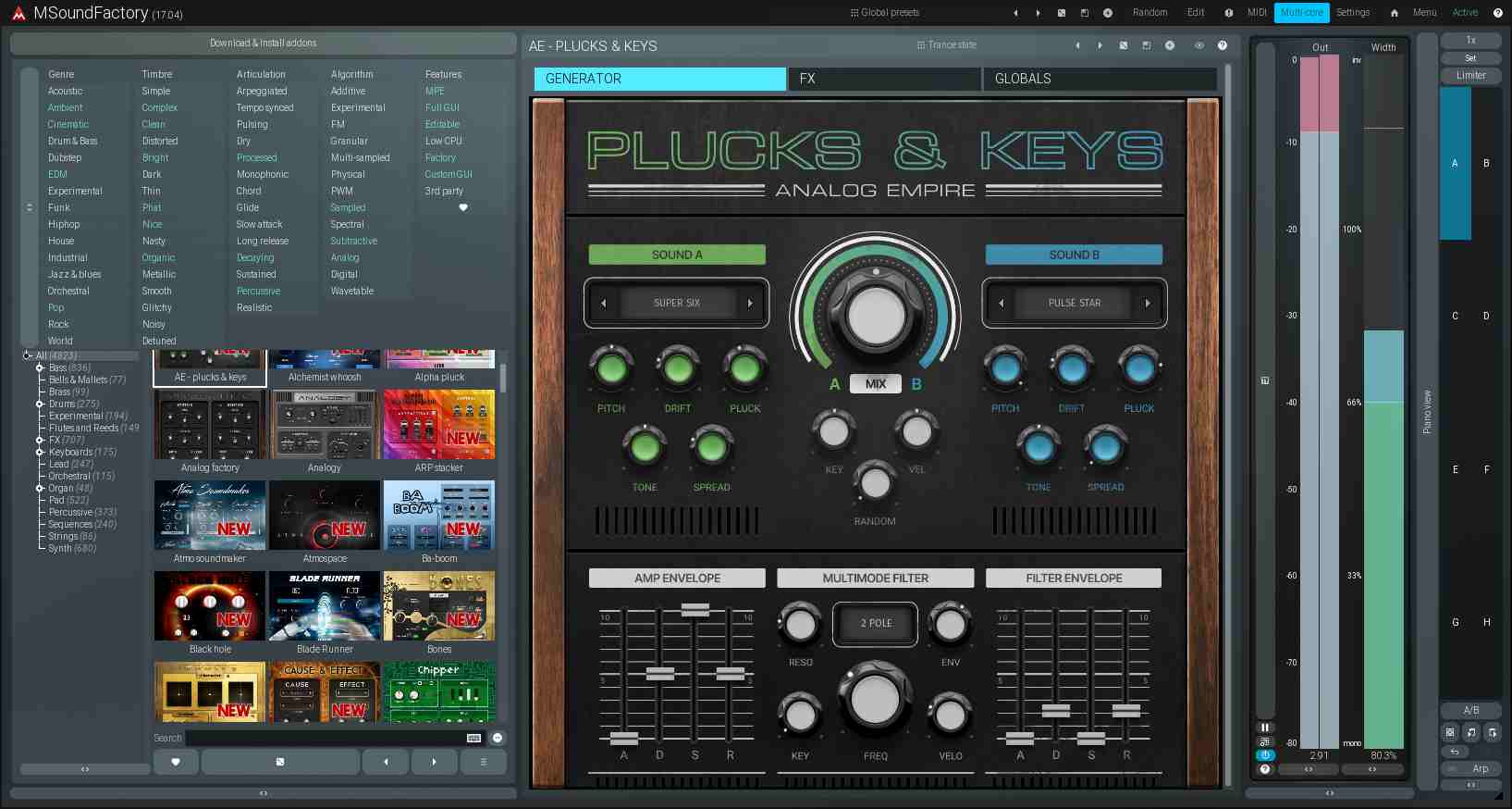 MeldaProduction「Analog Empire: Plucks & Keys」サウンドの深みと表現力を両立!メロディ制作・コード進行・Lo-Fiアレンジに最適な、2レイヤーで自在に音を重ねられるアナログ系プラック音源|DTMプラグインセール