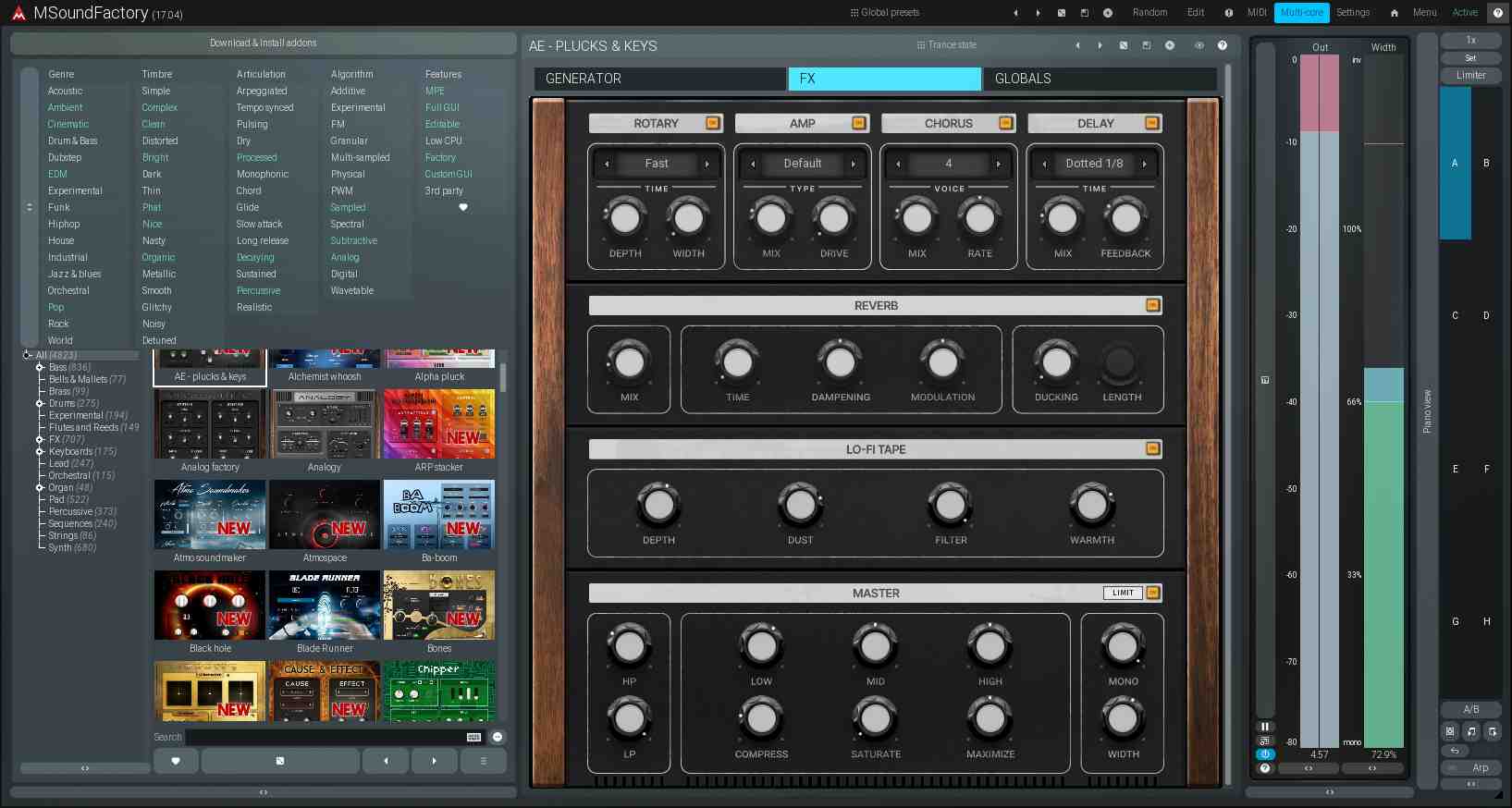 MeldaProduction「Analog Empire: Plucks & Keys」サウンドの深みと表現力を両立!メロディ制作・コード進行・Lo-Fiアレンジに最適な、2レイヤーで自在に音を重ねられるアナログ系プラック音源|DTMプラグインセール