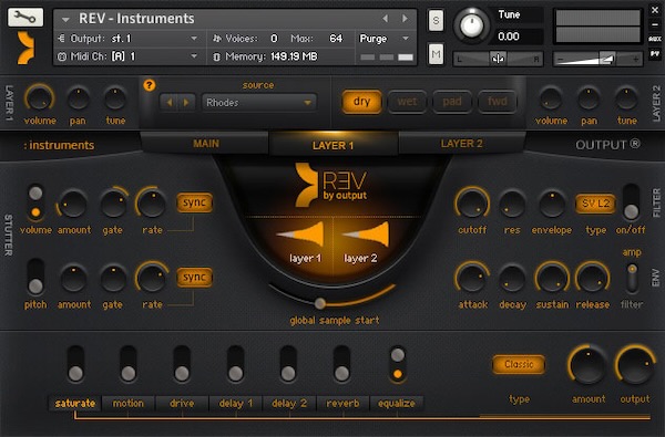 Output「REV」『逆再生』がここまで音楽を変えるとは!映画トレーラーからEDMまで、ループを重ね、スタッターを加え、フィルターで彩るリバースツール|DTMプラグインセール