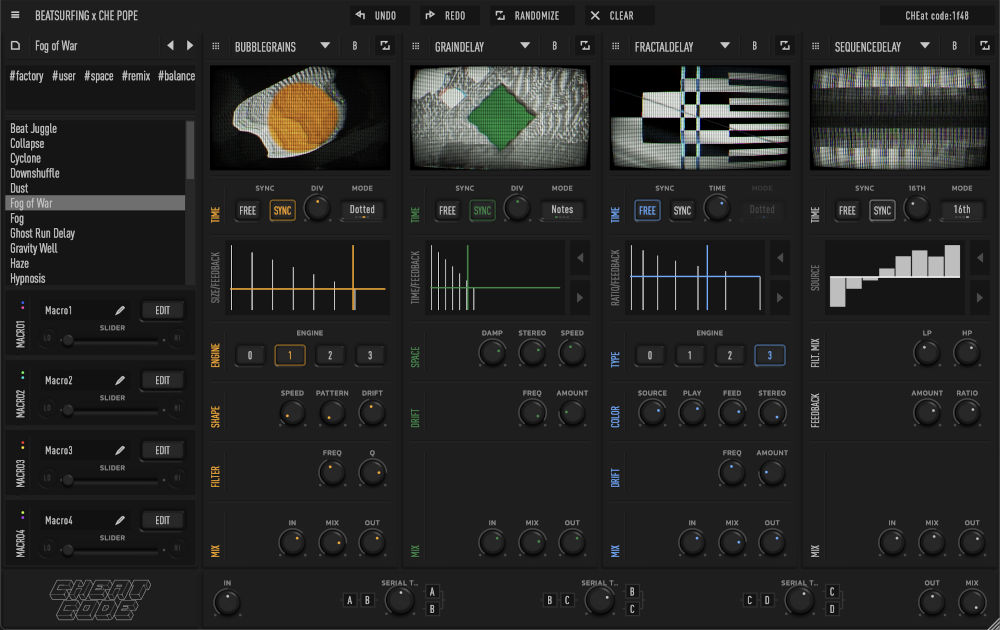 BEATSURFING「CHEat Code」グラニュラーシンセシス搭載の革新的マルチエフェクター!16種類のユニークなエフェクトエンジンとフルイド・ルーティングが切り開く次世代サウンドデザイン|DTMプラグインセール