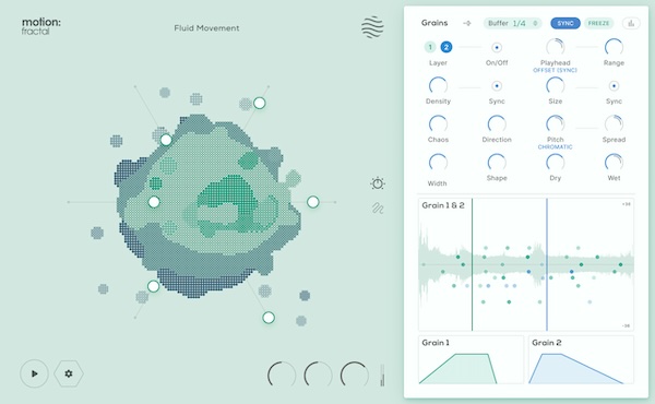 Excite Audio「Motion: Fractal」XYパッドを超えた進化形コントローラーの衝撃!時間を引き伸ばし、音を散乱させ、リズムを注入する、『音の時空間操作』が実現する強力なグラニュラープラグイン|DTMプラグインセール