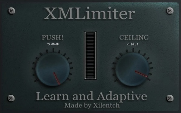 Xilentech「XMLimiter V2」音の透明感を保ったまま音圧だけを自然に引き上げる!たった2つのノブのシンプル操作で、自然なリミッティングとサチュレーションの絶妙なバランスを実現するリミッター|DTMプラグインセール