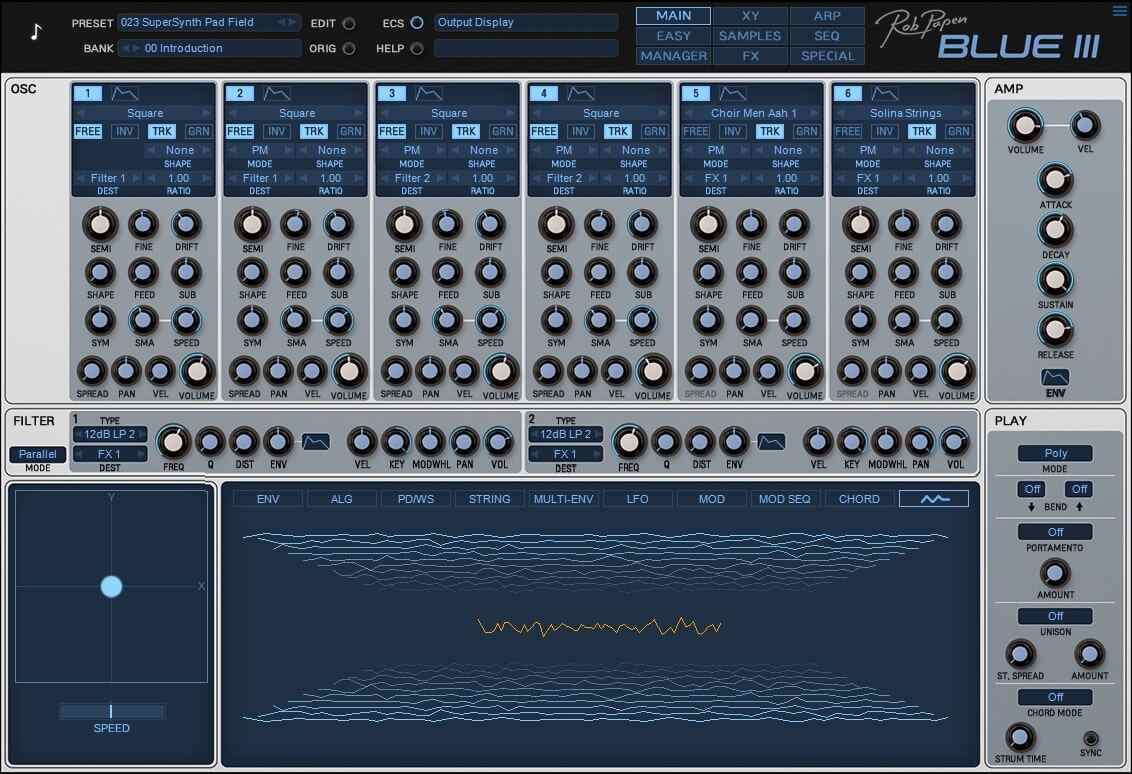 Rob Papen「BLUE-III」Rob Papen渾身の20年進化系シンセサイザー!弦楽器の魂をデジタルで再現する新技術で、生楽器を超えた表現力を実現した比類なき音質クオリティ|DTMプラグインセール