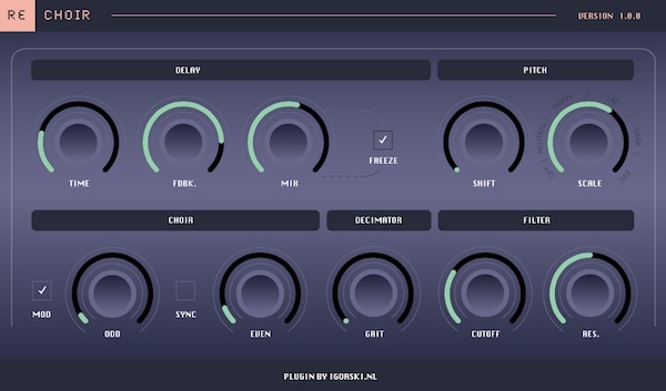 igorski「 Rechoir」エコーがメロディを奏で始める!テンポに完全同期しながら音階でハーモナイズする、ただのディレイでは終わらない“コードを奏でるディレイエフェクト”|DTMプラグインセール