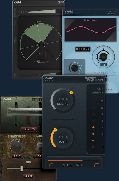 Yum Audio「Set Of Freebies」軽い・簡単・高音質で即戦力!クリッピング・ステレオ調整・Lo-Fi処理・質感強化まで網羅した本格派無料プラグインバンドル|DTMプラグインセール