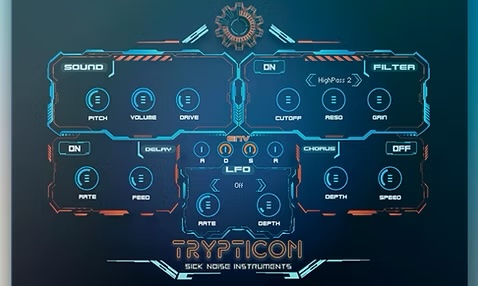 Sick Noise Instruments「TRYPTICON」ロボ系・機械音・歪みボイスを網羅!HiTech & Psytrance制作に必須の100種類以上の爆裂FX音源&即戦力サンプルライブラリ|DTMプラグインセール