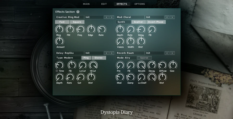 Ocean Swift「Dystopia Diary」重厚なドローン・短波ラジオ・工業ノイズなど独特なサウンドを網羅!1900超のサンプルと自由度の高い音作りで、世界観のある音響表現が誰でも可能になる高品質サウンドライブラリ|DTMプラグインセール