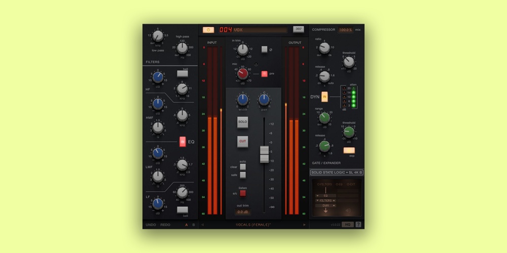 Solid State Logic「SSL 4K B」SSLの原点にして最高峰!SL 4000 Bの音を完全再現した、ドラム、ベース、ボーカルが別物のように生まれ変わるチャンネルストリップ|DTMプラグインセール