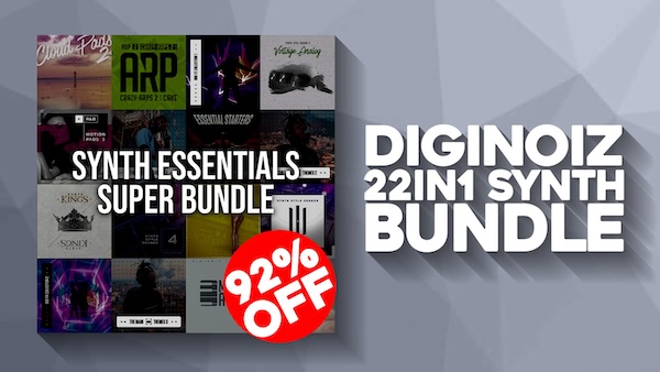 Diginoiz「Synth Essentials Super Bundle」Hip-Hop・Trap・R&B・Pop・シネマティックまで対応!全22パック・1,900超の高品質シンセ素材が詰まった、ジャンルをまたいで自由自在に初心者からプロまで音作りの幅を広げる最強の音源バンドル|DTMプラグインセール