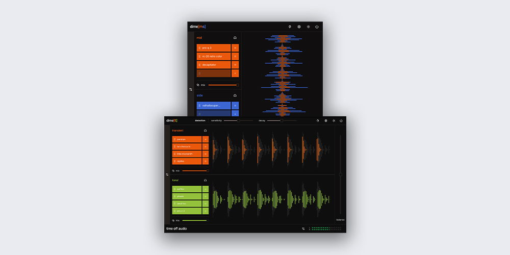 time off audio「dime Bundle」音がこもる・抜けない・広がらない…そんな悩みを一発解決!トランジェントとミッドサイドを自在に操れる革新的プラグインバンドル|DTMプラグインセール