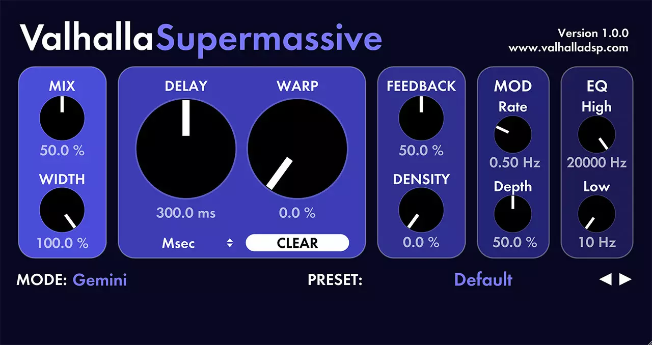 Valhalla DSP「Valhalla Super massive」21の異次元モードで音が広がる!“音が空間に溶ける”感覚を体験できる、宇宙的スケールのリバーブ&ディレイ|DTMプラグインセール