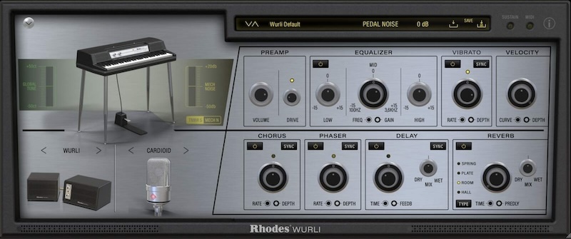 Rhodes「Rhodes Wurli」伝説のリード式エレピが遂に完全復活!あらゆる時代のヴィンテージモデルの個性を自在にダイヤルイン可能な、明るく・クリアで・独特な感情の深みを持つ64鍵リードピアノ音源|DTMプラグインセール