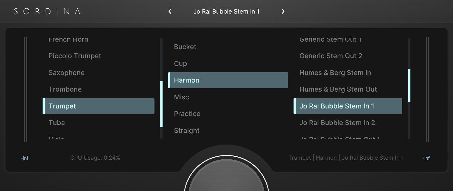 Libre Wave「Sordina – A Muted Instrument Emulator」ブラス音源に息を吹き込む“隠し味”!既存のブラスやストリングス音源に、まるで本物のような多彩なミュート奏法を追加できる最強エフェクト|DTMプラグインセール