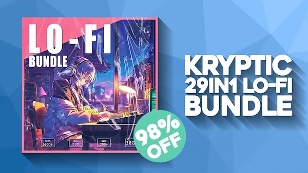 Kryptic Samples「LOFI BUNDLE 29IN1」音ネタに困らない究極のLo-Fi制作パック!6,600以上のWAVループと200超のMIDI収録、29種類の人気サンプルを1つに凝縮した圧倒的ボリュームのサンプルパック|DTMプラグインセール