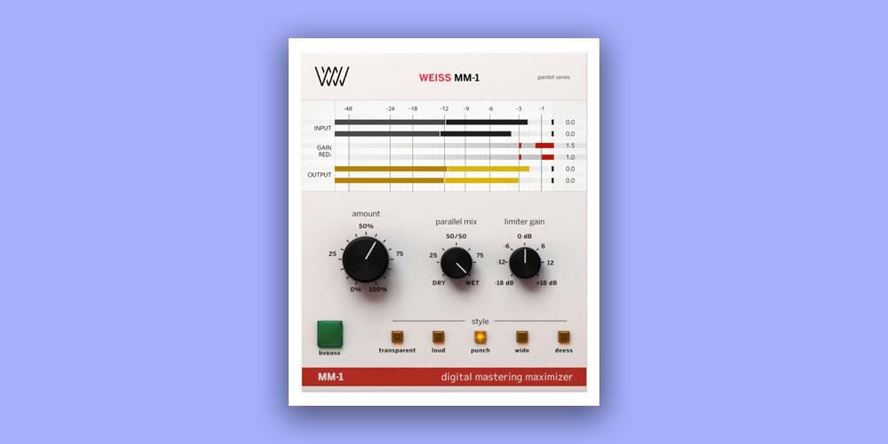 Softube「Weiss MM-1」絶対に音が悪くならないリミッター!革新的なアルゴリズムが生み出す、透明感からパンチ力まで自在にコントロールできる次世代マスタリングプラグイン|DTMプラグインセール