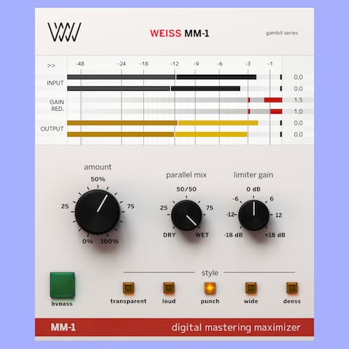 Softube「Weiss MM-1」絶対に音が悪くならないリミッター!革新的なアルゴリズムが生み出す、透明感からパンチ力まで自在にコントロールできる次世代マスタリングプラグイン|DTMプラグインセール