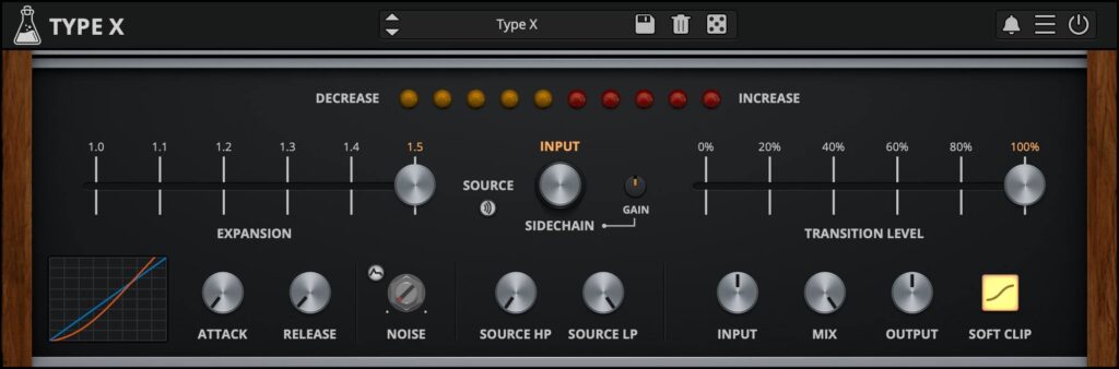 AudioThing「Type X」静寂と爆音の差を劇的に拡大する革命的アプローチ!コンプレッサーの正反対を行く画期的音響処理で、静かな音をより静かに、大きな音をそのまま維持する画期的エクスパンションツール|DTMプラグインセール