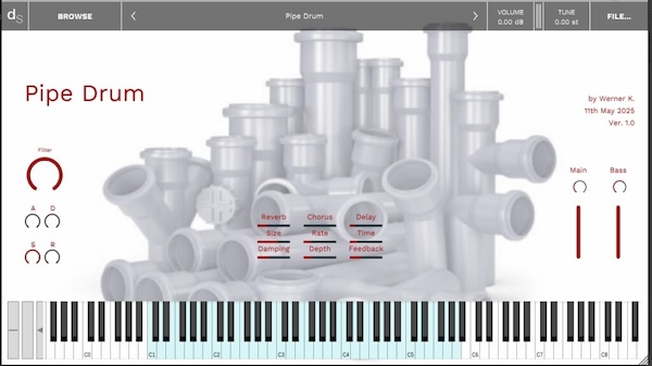 Werner K.「Pipe Drum」街角で出会ったパイプドラムの音をソフト音源化!アンビエントやローファイ制作にも最適な打楽器サウンド|DTMプラグインセール