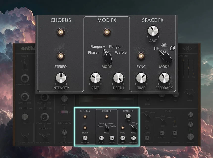 Universal Audio「Anthem Analog Synthesizer」8分音符リフから激烈アシッドベースライン・進化するジェネラティブサウンドスケープまで!レイヤーや複雑なプラグインチェーン不要で極太ベース・パンチ力抜群のリードサウンドを生成するアナログモデリングシンセ|DTMプラグインセール