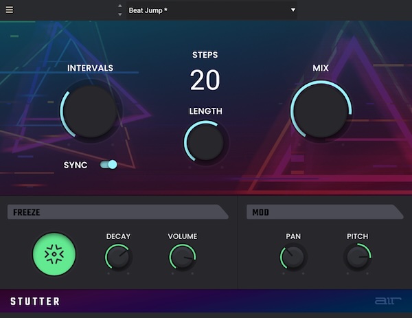 AIR Music Technology「AIR STUTTER」音を切って刻んで揺らす！グリッチ・スタッター・ピッチモジュレーションが誰でも簡単にできる次世代リズムFXプラグイン｜DTMプラグインセール