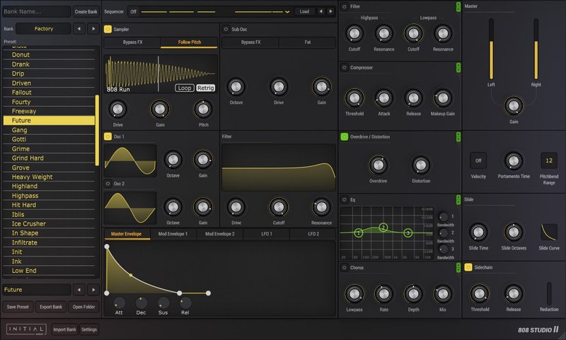 Initial Audio「808 Studio 2」TrapやDrillの制作が変わる!70種の高精細波形と200プリセットを搭載し、リアルタイム生成で重低音の質感を自由自在にコントロールできる次世代808ベース音源|DTMプラグインセール