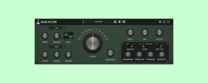 AudioThing「Dub Filter」ルーツ・レゲエ定番サウンドの秘密兵器!MCIコンソールとスプリング・リバーブ、ディレイと組み合わせてダブ・ミュージックを創造したキング・タビーの"ビッグ・ノブ"を再現&現代的にアップグレードした究極のハイパス・フィルター|DTMプラグインセール