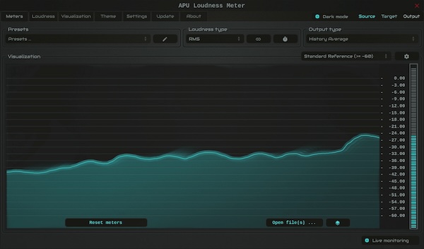 APU Software「APU Loudness Meter」この音量で大丈夫?という不安を完全に解消!YouTube・Spotify・Apple Musicなど配信基準に完全対応した、初心者からプロのミックス・マスタリング作業で活躍する音量管理ツール|DTMプラグインセール