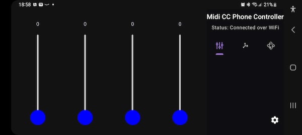 Michael Moalem「Midi CC Phone Controller」AndroidスマホをそのままMIDIコントローラーに!スライダー・XYパッド・モーションセンサーでMIDI操作ができるスマホアプリ|DTMプラグインセール