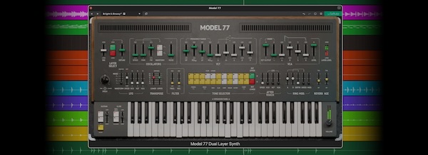 Softube「Model 77 Dual Layer Synth」80年代黄金期を彩った伝説的日本製シンセサイザー3機種を一つに集約!オリジナル・ファクトリー・プリセット完全収録し、直感的操作性を実現した万能シンセ|DTMプラグインセール