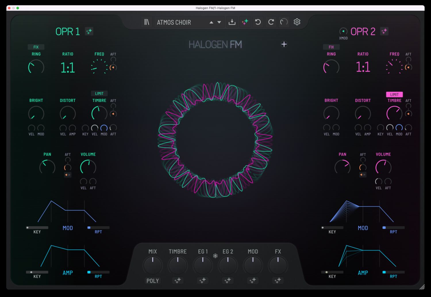 GForce Software「Halogen FM」瞬間インスピレーション・無限デプス!複雑なアルゴリズムや無数のパラメーターに悩まされることなく、直感的なプレイでFM合成の生々しい表現力を発見できる革命的ジェネレイティブ・インストゥルメント・プラグイン|DTMプラグインセール