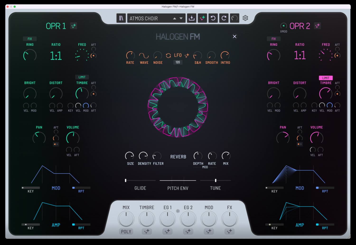 GForce Software「Halogen FM」瞬間インスピレーション・無限デプス!複雑なアルゴリズムや無数のパラメーターに悩まされることなく、直感的なプレイでFM合成の生々しい表現力を発見できる革命的ジェネレイティブ・インストゥルメント・プラグイン|DTMプラグインセール
