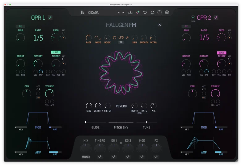 GForce Software「Halogen FM」瞬間インスピレーション・無限デプス!複雑なアルゴリズムや無数のパラメーターに悩まされることなく、直感的なプレイでFM合成の生々しい表現力を発見できる革命的ジェネレイティブ・インストゥルメント・プラグイン|DTMプラグインセール