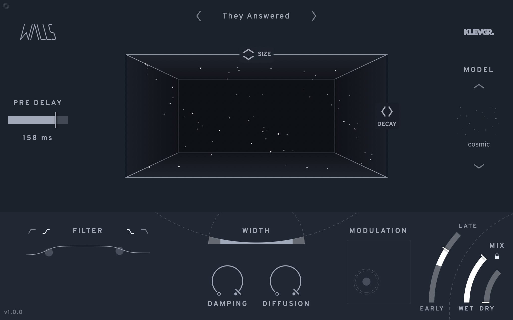 Klevgrand「Walls」音に居住空間を与える革新的アプローチ!装飾ではなく再定義を選ぶクリエイターのための、音を解体し伝統的リバーブの固定概念から解放されたユニーク&多様性溢れるアルゴリズミック・スペース・エフェクト|DTMプラグインセール