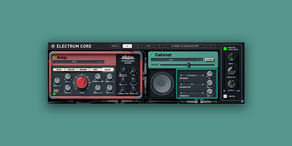 United Plugins「Electrum Core」Electrumから受け継いだ優秀なアンプ・キャブ技術を凝縮!クリーンからヘビートーンまで対応する5種類のアンプと300種類以上のキャビネットを簡単に使えるギタープラグイン|DTMプラグインセール