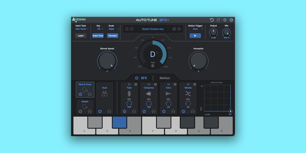 Antares「Auto-Tune EFX+ 10」ボーカルプロダクションの革命！伝説のピッチ補正エフェクトが進化、7つの新エフェクト（Breath、Reverb、Echo、Chorus、Compress、Lowpass、EQ）と4つの並び替え可能モジュラースロットを搭載した最もクリエイティブな最強ボーカルツール｜DTMプラグインセール