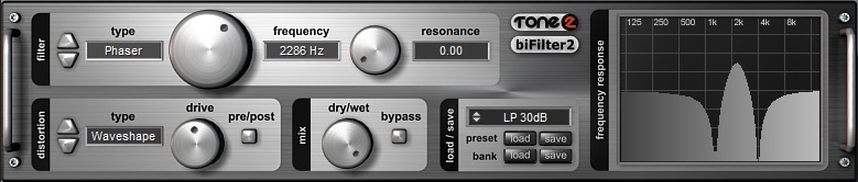 Tone2 Audiosoftware「BiFilter 2.5」47種類ものフィルターと8種類の歪み、さらにFM・AM・ビットクラッシュ・ローファイ・リバーブまで搭載!プロ仕様のサウンドを誰でも無料で手にできる多機能プラグイン|DTMプラグインセール