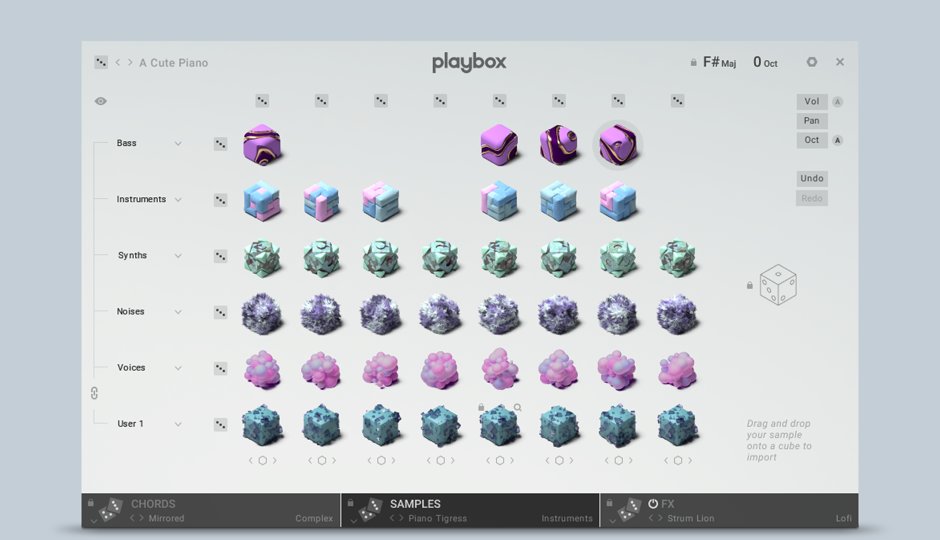 Native Instruments「Playbox」ビートメイカーからコンポーザーまで全対応!900以上のイマーシブサンプルを6つのクレバーキューブに収録し、ランダマイズ機能でライターズブロックから解放される究極のインスピレーション生成プラグイン|DTMプラグインセール