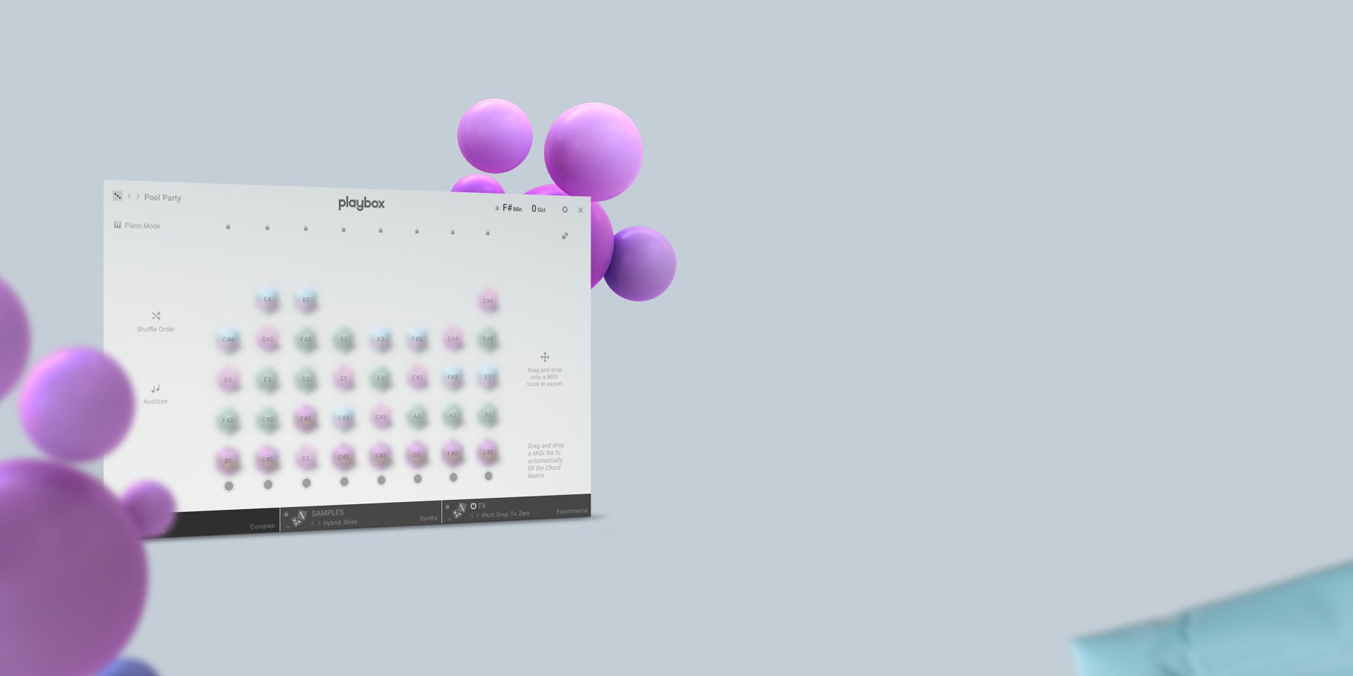 Native Instruments「Playbox」ビートメイカーからコンポーザーまで全対応!900以上のイマーシブサンプルを6つのクレバーキューブに収録し、ランダマイズ機能でライターズブロックから解放される究極のインスピレーション生成プラグイン|DTMプラグインセール