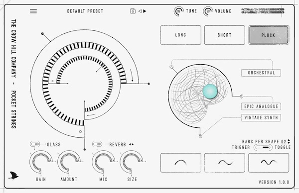 The Crow Hill Company「Pocket Strings」英国トップミュージシャンが開発、幻のアナログシンセ音を忠実再現!初心者からプロまで満足できる次世代ストリングス音源|DTMプラグインセール
