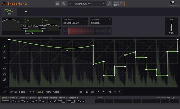 Cableguys「TimeShaper 3」手描きLFOから生まれる無限の時間変調、日常FXから極限変形まで対応!DJのようにタイムフローを自在操作、独自カーブエディットで実現する革新的時間軸エフェクト|DTMプラグインセール