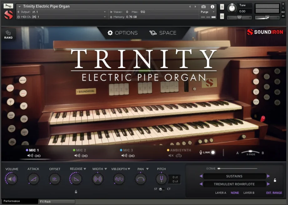 Soundiron「Trinity Electric Pipe Organ」パイプオルガンからモダンエレクトリックサウンドまで!礼拝堂の素晴らしいアコースティックが生み出す圧倒的存在感とトーナル豊かさで、あらゆるトラックに対応する太くモダンなエレクトリックサウンドの新境地を開拓|DTMプラグインセール