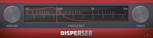 Kilohearts「Disperser」音量を保ったまま高エネルギー成分を時空拡散、シンセベースからドラムまで対応!位相回転で周波数スイープを創出、ゲインを変えずにトランジェントを時空間に拡散する革新的オールパスフィルター|DTMプラグインセール