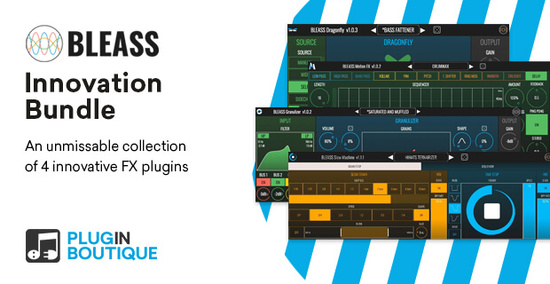 BLEASS「BLEASS Innovation Bundle」グラニュラーからトレモロ、テープストップまで完全網羅!モジュレーション、空間処理、スロー再生…音に生命を吹き込む4つのクリエイティブ系FXプラグイン|DTMプラグインセール
