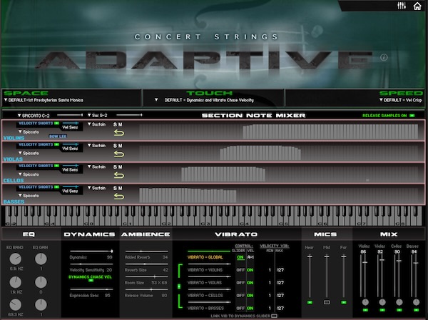 Kirk Hunter Studios「Concert Strings Adaptive」美しいレガートと圧倒的な操作性でリアルな弦楽を演出!圧倒的な柔軟性と表現力を備えたストリングス音源|DTMプラグインセール