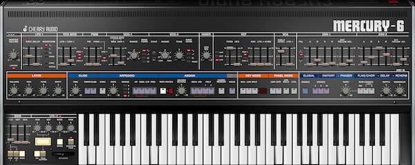 Cherry Audio「Mercury-6」Jupiter-6の暗く複雑なキャラクター完全再現!VCOマルチ波形×クロスモジュレーション×2つのLFOで、テクノ・エレクトロに欠かせない次世代アナログ・ポリシンセ|DTMプラグインセール