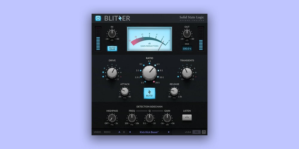 Solid State Logic「SSL Blitzer」1176とLA-2Aの魂を受け継ぐマルチキャラクター・コンプレッサー！10種類の圧縮カーブと独自の音色特性で、ソフトなサチュレーションから爆発的なブリックウォール・リミッティングまで自在に操る次世代プラグイン｜DTMプラグインセール