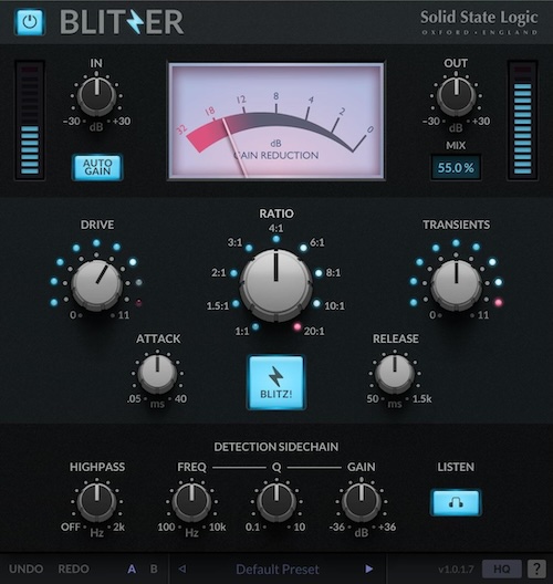 Solid State Logic「SSL Blitzer」1176とLA-2Aの魂を受け継ぐマルチキャラクター・コンプレッサー！10種類の圧縮カーブと独自の音色特性で、ソフトなサチュレーションから爆発的なブリックウォール・リミッティングまで自在に操る次世代プラグイン｜DTMプラグインセール